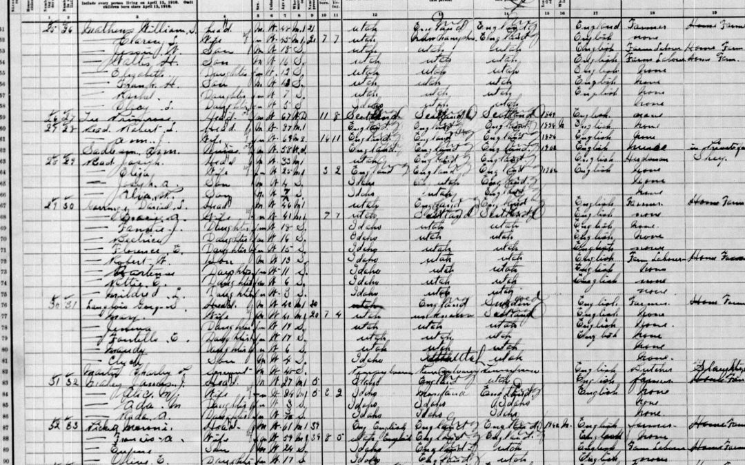 1910 U.S. Census Record-Daniel Lambert Gorringe and Mary Ann Shields