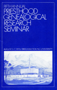 1970 Priesthood Genealogical Research Seminar