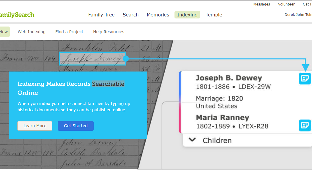 TTFO Indexing Group Now Available on FamilySearch