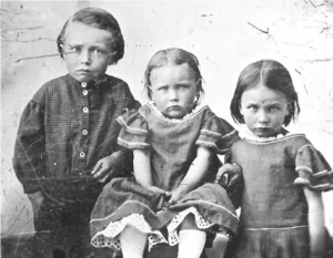 Left to Right-Benjamin Hewitt Tolman II, Emma Mariah Tolman, Polly Jane Tolman